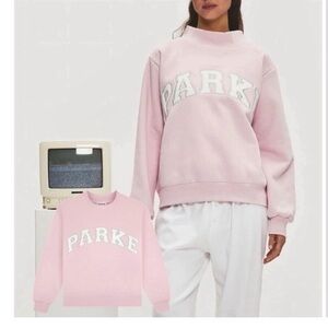 PARKE Pink Logo Crewneck Sweatshirt size L/XL